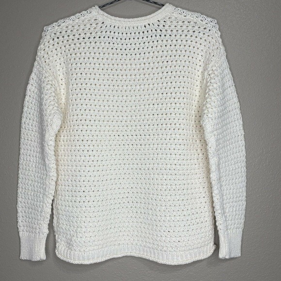 Madewell Pearl Ivory Austen Open-Stitch Chunky Knit Sweater XXS NWT - Picture 6 of 12